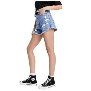 NWT Levi’s Jean Shorts Ripped Destructive High Rise Mom Cutoff Plus Sz 20W New